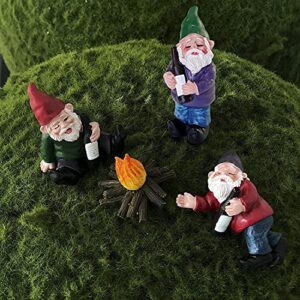 Funny Gnomes Garden Decorations Garden Gnomes Outdoor 4PCS Fairy Garden Miniatures Accessories Outdoor Garden Sculpture Statues Figurines Lawn Ornaments Garden Decor for Outside Yard Art Clearance