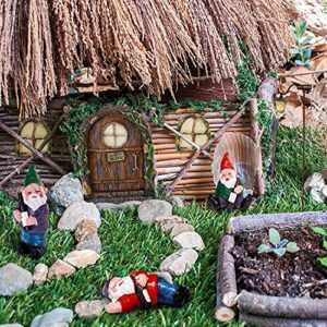 Funny Gnomes Garden Decorations Garden Gnomes Outdoor 4PCS Fairy Garden Miniatures Accessories Outdoor Garden Sculpture Statues Figurines Lawn Ornaments Garden Decor for Outside Yard Art Clearance