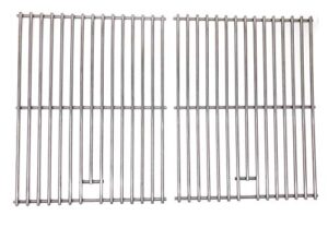 replacement stainless cooking grates for select better homes and gardens bg1755b, bh13-101-099-02, gbc940wir, gbc956w1-c, gbc981w-c, gbc983w-c, 720-0697, tera gear 13013007tg gas models