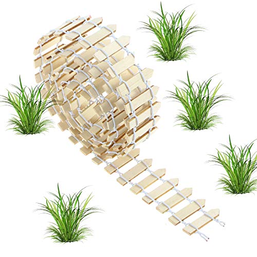 VORCOOL Small Wood Fence Miniature Fairy Garden Kit Micro-Landscape Accessories Dollhouse Decor Bonsai Terrarium Ornament（100cm x 3cm）