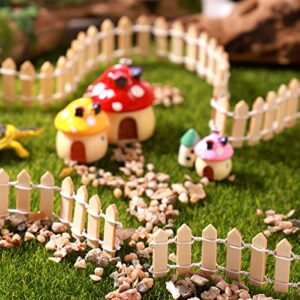 VORCOOL Small Wood Fence Miniature Fairy Garden Kit Micro-Landscape Accessories Dollhouse Decor Bonsai Terrarium Ornament（100cm x 3cm）