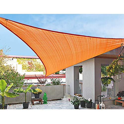 WYI 10 x 10 x 10 Ft Triangle Sun Shade Sail, Waterproof Oxford Canopy Awning Shelter 3 Ropes, Heavy Duty Block Sun Shade for Patios Yard Garden Outdoor Activities, Orange