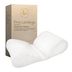 first landings newborn posing pillows – photography props for baby boy or girl photoshoots – butterfly wedge posing pillow
