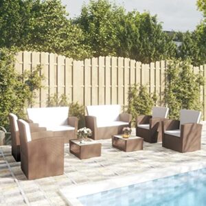 zqqlvoo lounge set furniture garden outdoor patio furniture sectional conversation set, 8 piece patio lounge set with cushions poly rattan brown for home, garden, lawn, porch