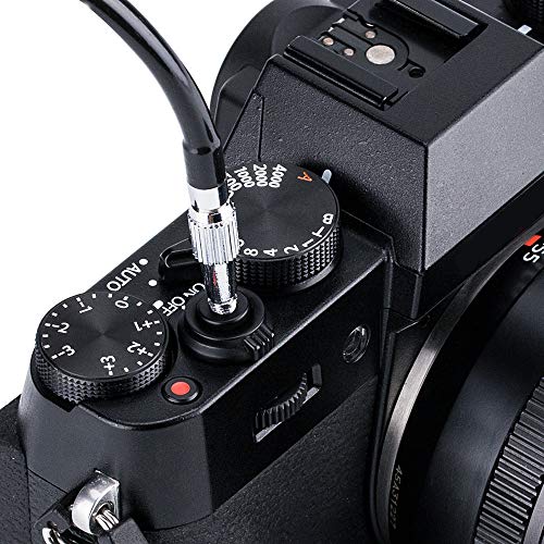 JJC Mechanical Shutter Release Cable Cord with Bulb-Lock for Fuji Fujifilm X-T5 X-T4 X-T3 X-T30 X-PRO3 X100V X-T2 X-T20 X-PRO2 X100F X-E4 X-E3,Sony RX1R II RX10 IV III,Lecia M10 M9,Nikon Df F3 & More