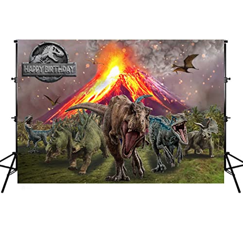 Mohoto 7X5ft Kids Jurassic Dinosaur World Backdrops, 3D Dinosaur Volcanic Background for Children Portrait Photo Studio Booth Props