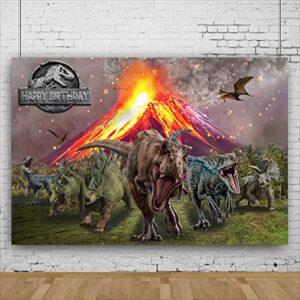 Mohoto 7X5ft Kids Jurassic Dinosaur World Backdrops, 3D Dinosaur Volcanic Background for Children Portrait Photo Studio Booth Props