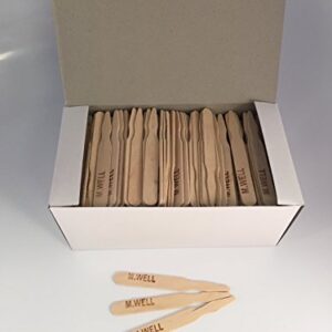 KingSeal 3.5 Inch Natural Birch Wood Steak Markers, Heat Stamped, MED Well, Eco-Friendly, Bulk Pack - 500 Count Per Box