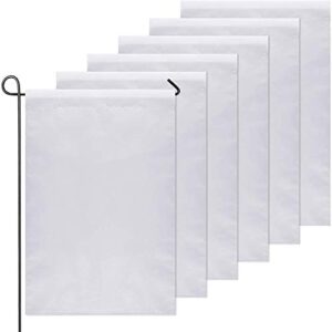orangetag 10pcs 30x45cm sublimation blank polyester lawn garden flags parade banners white