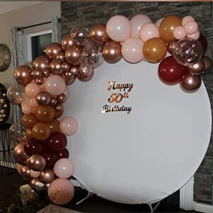 Fogein 6.6ft Round Backdrop Stand, Stable Circle Balloon Arch Frame, Metal Circle Arch Stand for Wedding Birthday Party Baby Shower Decoration(White)