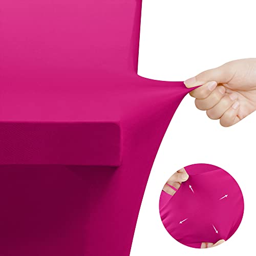 Utopia Kitchen Spandex Tablecloth 2 Pack [6FT, Fuchsia] Tight, Fitted, Washable and Wrinkle Resistant Stretch Rectangular Patio Table Cover for Event, Wedding, Banquet & Parties [72Lx30Wx30H Inch]