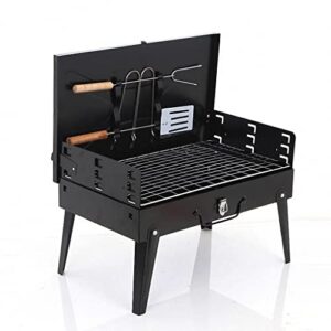 outdoor portable charcoal grill, folding box type barbecue stove, household garden patio picnic bbq grill factory direct sales