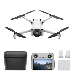 dji mini 3 fly more combo (dji rc) – lightweight and foldable mini camera drone with 4k hdr video, 38-min flight time, true vertical shooting, and intelligent features