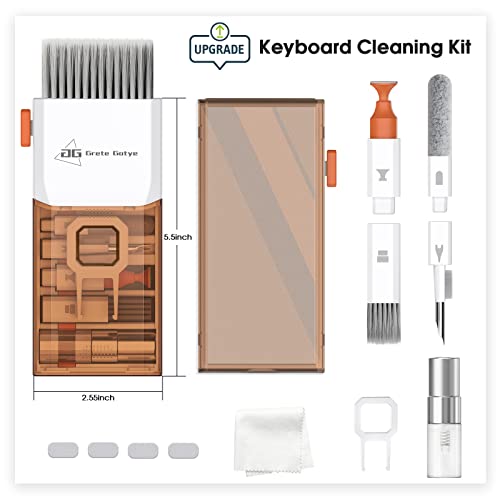 Keyboard Cleaner, 10-in-1 Laptop Cleaning Kit Lens Pen for DSLR Cameras, 3 in 1 Earbud Cleaner Pen, Computer Cleaning Kit, Polish Cleaning Cloth Brush for Electronic/MacBook/Phone/iPad/PC Screen Clean