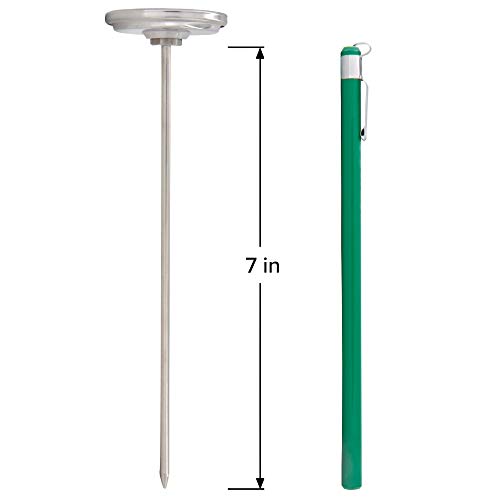 REOTEMP K82-3 Soil Thermometer, 7 Inch Stem, Waterproof, for Seeding and Transplanting Garden Temperature Measurement, 0-220 Fahrenheit