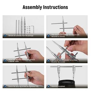 NEEWER Stainless Steel Lens Spanner Wrench, Professional Curved Double Sided Pointy/Flat Tips Lens Removal Tool with Four Screws, Lens Repairing Opening Wrench for DSLR Camera Lens, Telescope Lens