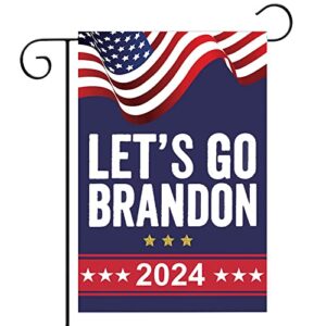 lets go brandon garden flag 12×18 double sided-banner let’s go brandon heavy duty vivid color yard flag lawn decoration gift outdoor indoor house decor