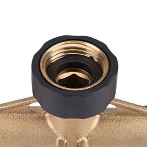 Zerodis Garden Hose Splitter 4 Way Brass,3/4" Tap Splitter 4 Way Shut Off Connector Pipe Splitter Nozzle Switcher Tap Connectors for Garden Irrigation (American Thread 3/4")