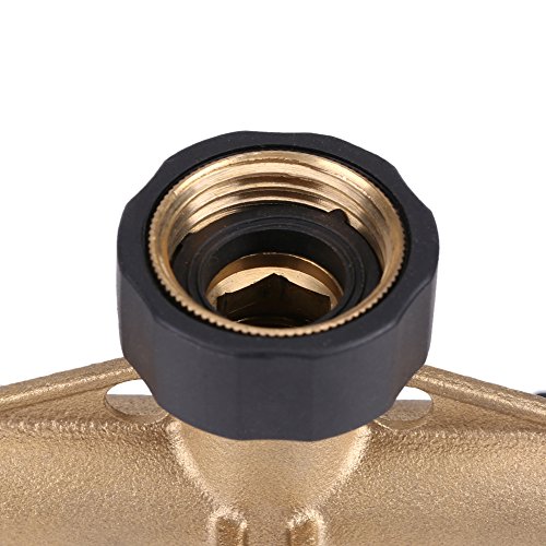 Zerodis Garden Hose Splitter 4 Way Brass,3/4" Tap Splitter 4 Way Shut Off Connector Pipe Splitter Nozzle Switcher Tap Connectors for Garden Irrigation (American Thread 3/4")