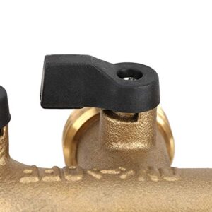 Zerodis Garden Hose Splitter 4 Way Brass,3/4" Tap Splitter 4 Way Shut Off Connector Pipe Splitter Nozzle Switcher Tap Connectors for Garden Irrigation (American Thread 3/4")