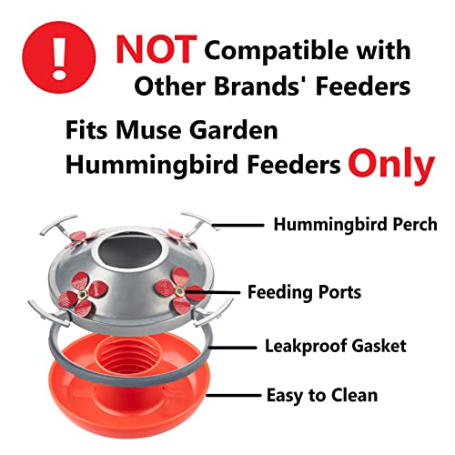 Muse Garden Hummingbird Feeder Replacement Metal Base, Bottle Diameter 1.7 in, Fits Hummingbird Feeders of Muse Garden Only