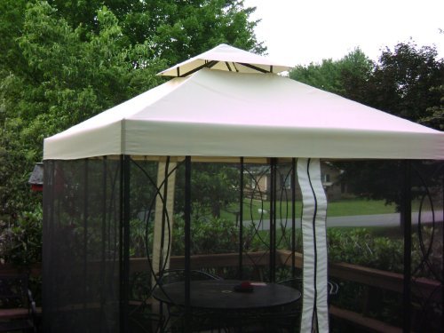 8' X 8' Replacement Canopy Top Cover and Netting Set for Lowe's Garden Treasure 8'x8' Gazebo