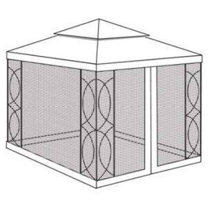 8' X 8' Replacement Canopy Top Cover and Netting Set for Lowe's Garden Treasure 8'x8' Gazebo