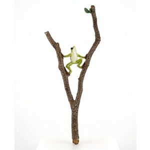 top collection 4398 miniature fairy garden frog climbing branch & planter stake decor, small