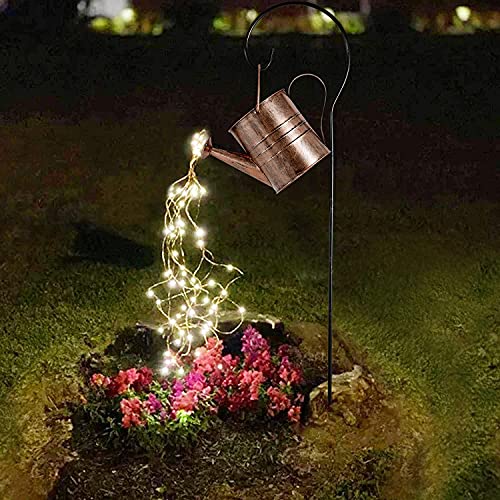 Garden Decor Solar Lights Outdoor Watering Can Decoration Hanging Lantern Waterproof for Lawn Patio Garden Courtyard Yard Pathway Walkway Outdoor Gardening Gifts, Grandma Mom Birthday Gifts Women