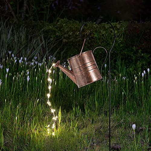 Garden Decor Solar Lights Outdoor Watering Can Decoration Hanging Lantern Waterproof for Lawn Patio Garden Courtyard Yard Pathway Walkway Outdoor Gardening Gifts, Grandma Mom Birthday Gifts Women