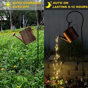 Garden Decor Solar Lights Outdoor Watering Can Decoration Hanging Lantern Waterproof for Lawn Patio Garden Courtyard Yard Pathway Walkway Outdoor Gardening Gifts, Grandma Mom Birthday Gifts Women