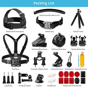 AKASO Outdoor Sports Action Camera Accessories Kit 42 in 1 EK7000/ EK7000 Pro/ Brave 4/ Brave 7 LE/ Brave 7/ Brave 8/ V50X/ V50 Pro/ V50 Elite/ Go Pro Hero 11 10 9