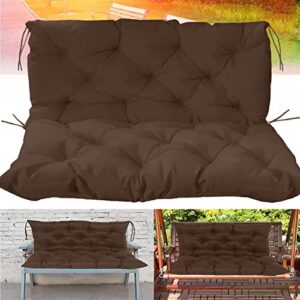 2 seater outdoor glider cushions replacement, bench cushion for outdoor furniture waterproof thick porch swing cushions with backrest ties for garden patio(coffee 40×40 inch)