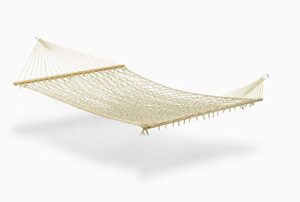 fab habitat rope recycled polyester hammock – miami – natural – indoor/outdoor, quick dry, 2 person 400 lbs capacity – patio, poolside, backyard, garden, beach, balcony – 12-14 ft adjustable