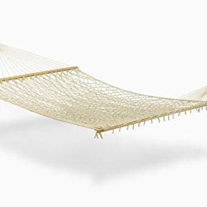 Fab Habitat Rope Recycled Polyester Hammock - Miami - Natural - Indoor/Outdoor, Quick Dry, 2 Person 400 lbs Capacity - Patio, Poolside, Backyard, Garden, Beach, Balcony - 12-14 ft Adjustable