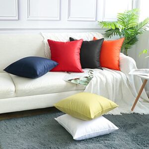 Set of 4 Outdoor Pillow Covers, Waterproof Decorative Square Throw Pillow Case for Garden Patio Tent Couch (Cover Only,No Insert) (Orange, 18x18 inch/ 45x45cm)