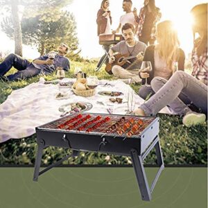 Charcoal Grill Barbecue Portable BBQ - Stainless Steel Folding Grill Tabletop Outdoor Smoker BBQ for Picnic Garden Terrace Camping Travel、travel bbq