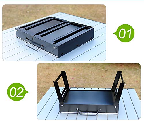 Charcoal Grill Barbecue Portable BBQ - Stainless Steel Folding Grill Tabletop Outdoor Smoker BBQ for Picnic Garden Terrace Camping Travel、travel bbq