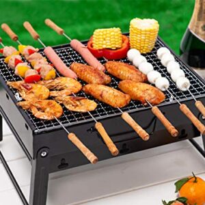 Charcoal Grill Barbecue Portable BBQ - Stainless Steel Folding Grill Tabletop Outdoor Smoker BBQ for Picnic Garden Terrace Camping Travel、travel bbq