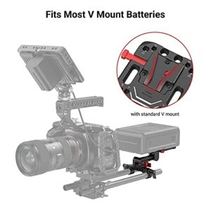 SmallRig V Mount Battery Plate, V-Lock Mount Battery Plate with 15mm Rod Clamp & Adjustable Arm for Power Supply - 2991