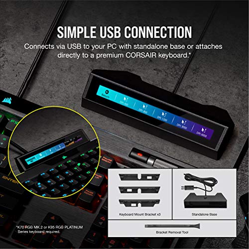 Corsair iCUE NEXUS Companion Touch Screen – 5” Diagonal Screen – 6 Programmable Virtual Macro Buttons – Live System Readouts – iCUE-compatible Device Control – Connect to Keyboard or Standalone Base