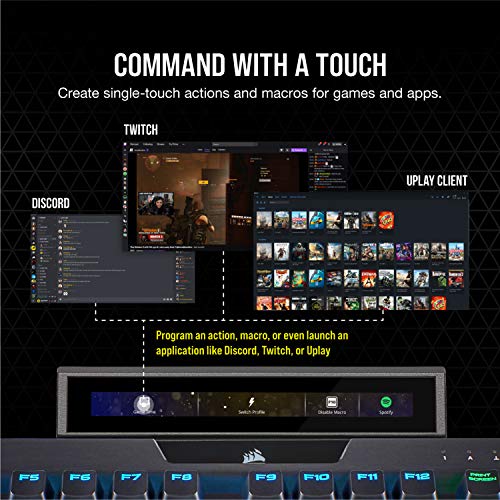 Corsair iCUE NEXUS Companion Touch Screen – 5” Diagonal Screen – 6 Programmable Virtual Macro Buttons – Live System Readouts – iCUE-compatible Device Control – Connect to Keyboard or Standalone Base