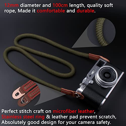 VKO Camera Strap, Camera Rope Strap Neck Shoulder Strap Compatible with Sony Canon Nikon Fuji Mirrorless DSLR SLR Camera 100cm Green