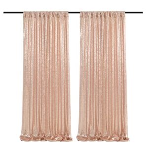 rose gold backdrop curtains 2 pieces 2ftx8ft sequin fabric backdrop glitter prom drapes baby shower background backdrops