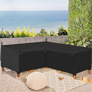 garprovm patio v-shaped sectional sofa cover, waterproof outdoor sectional furniture cover, heavy duty 420d oxford cloth outdoor sofa cover garden couch fits up to 100 x 100 x 33 inches