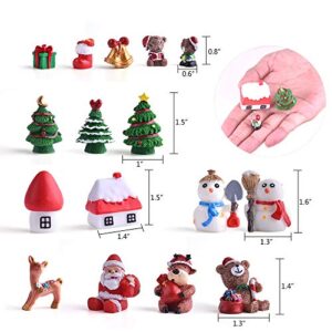 Zealor Christmas Miniature Ornaments Kit for Snowy Winter Fairy Garden Dollhouse Decoration