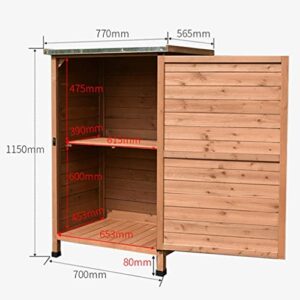 Wood Tool Cabinet Storage Cabinet Outdoor Rainproof Sunscreen Garden Patio Cabinet Garden Balcony Entrance Door Indoor Solid