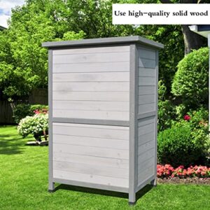 Wood Tool Cabinet Storage Cabinet Outdoor Rainproof Sunscreen Garden Patio Cabinet Garden Balcony Entrance Door Indoor Solid