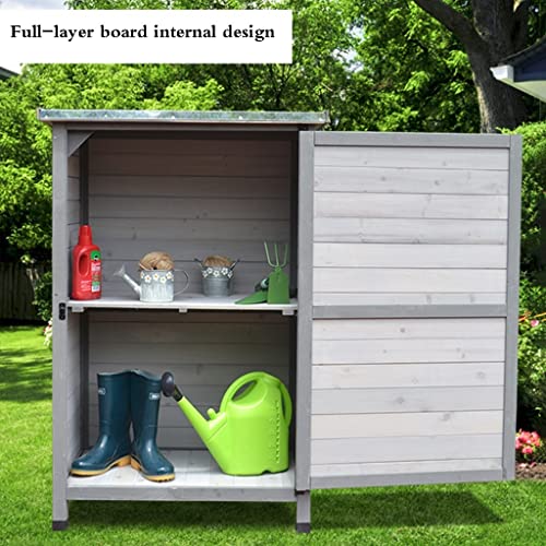 Wood Tool Cabinet Storage Cabinet Outdoor Rainproof Sunscreen Garden Patio Cabinet Garden Balcony Entrance Door Indoor Solid