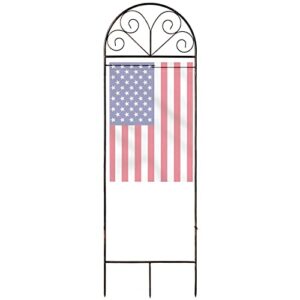 yeahome garden flag holder stand – weather-proof yard flag pole premium metal powder-coated garden flag arbor, garden flag stakes outdoor decor for for american flag, all seasons garden flags